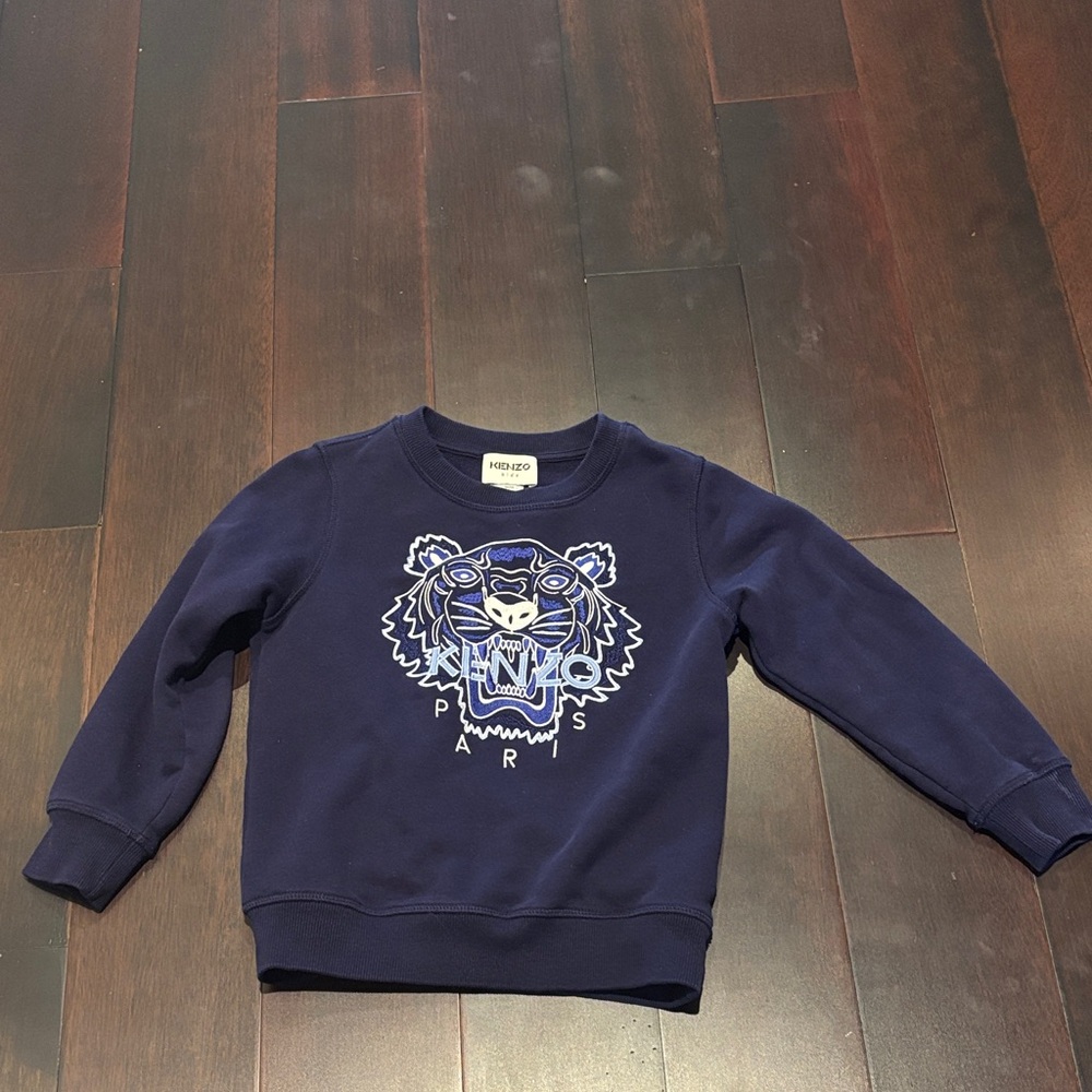 Kenzo Dark Blue Sweatshirt with Bold Tiger Design